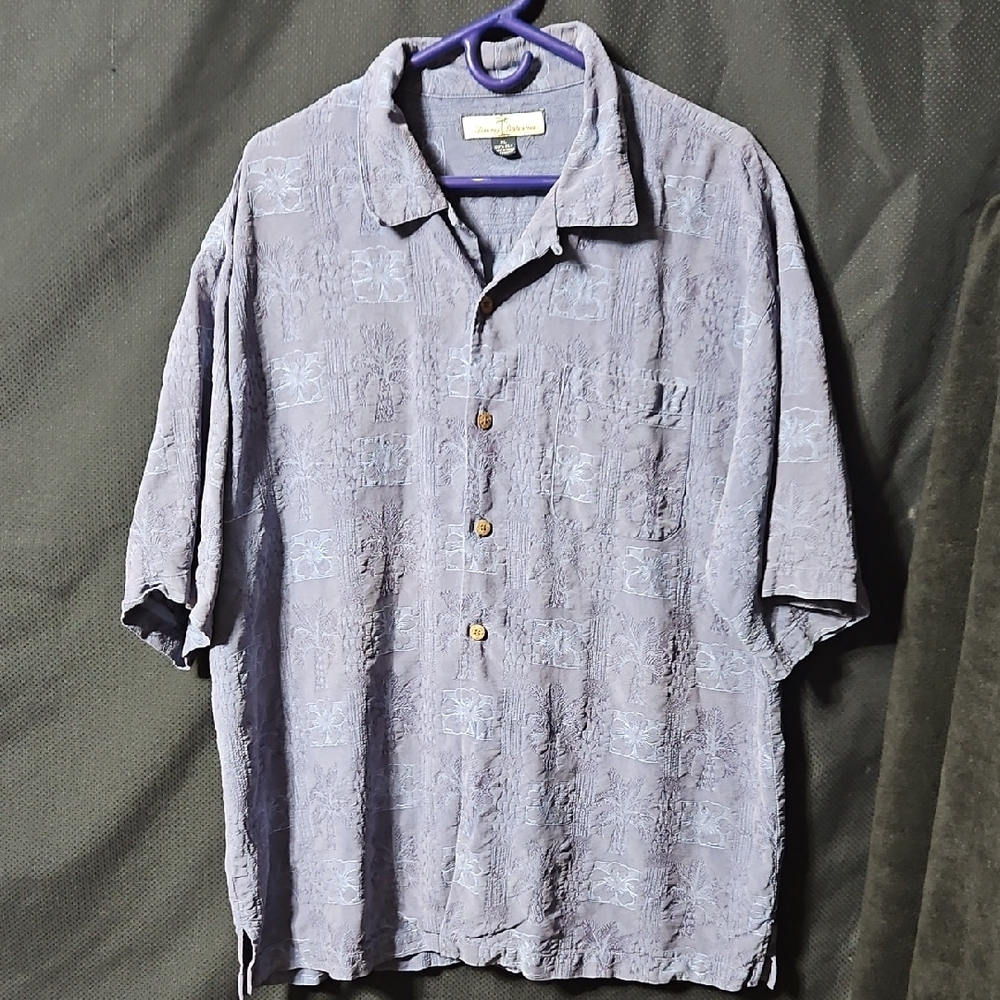 Tommy Bahama blue silk shirt
